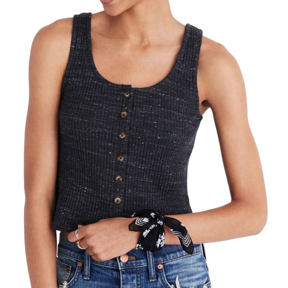 Madewell - Ribbed Button Front Tank Size M